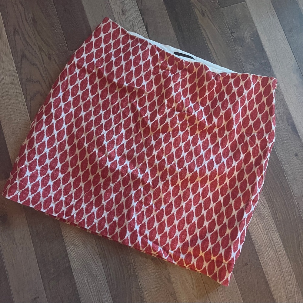 Ann Taylor Red and White Mini Pencil Skirt